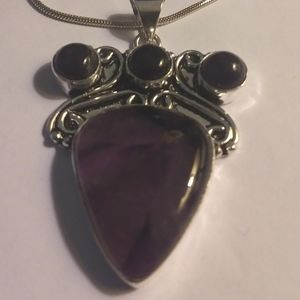 Stunning 925 Sterling Silver Amethyst Necklace